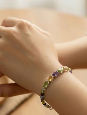 🆕️✨️Karis Multi Gemstone Beaded Bracelet in Platinum Bond 9.65 ctw✨️